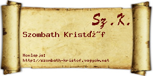 Szombath Kristóf névjegykártya